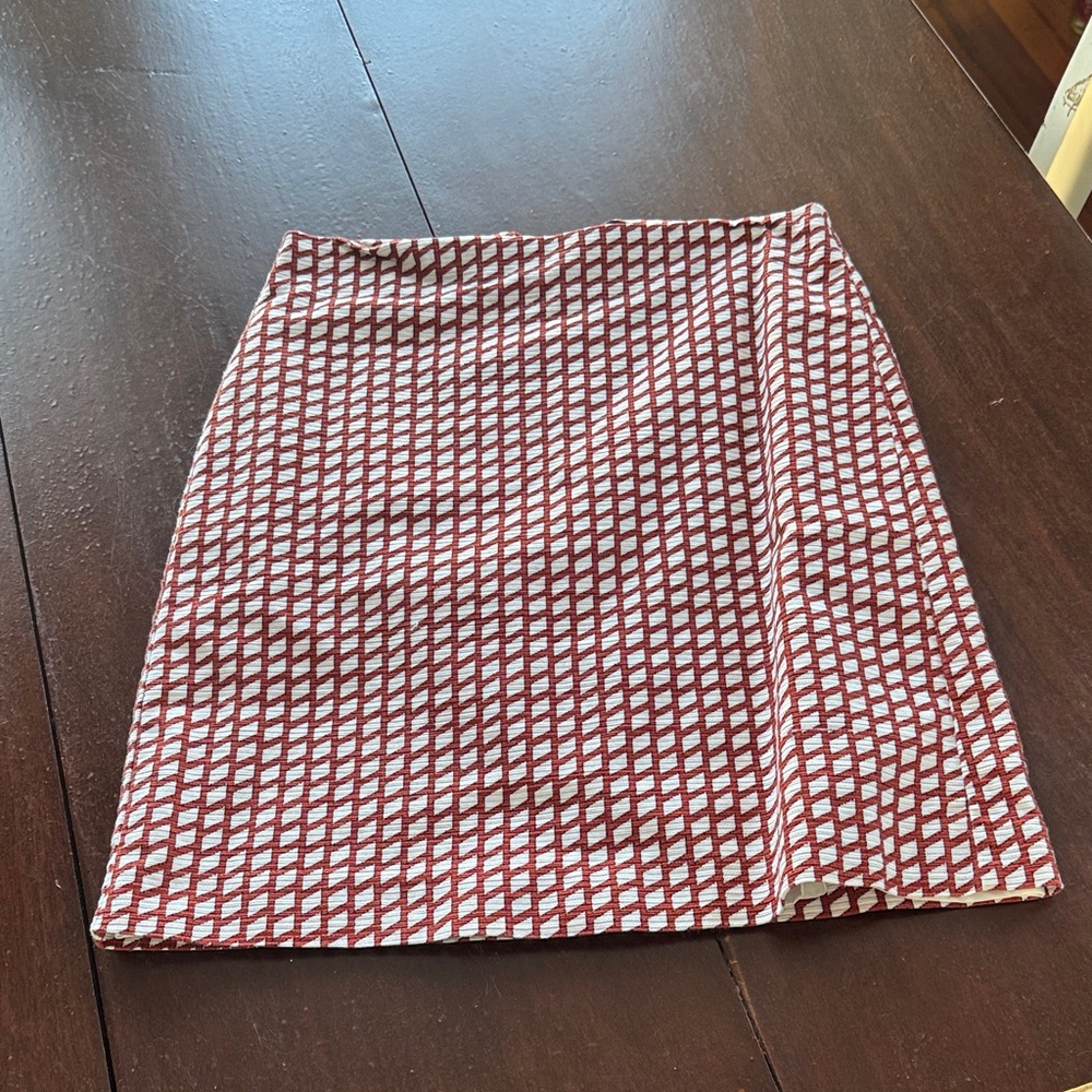 Ann Taylor Factory Red and White Mini Skirt